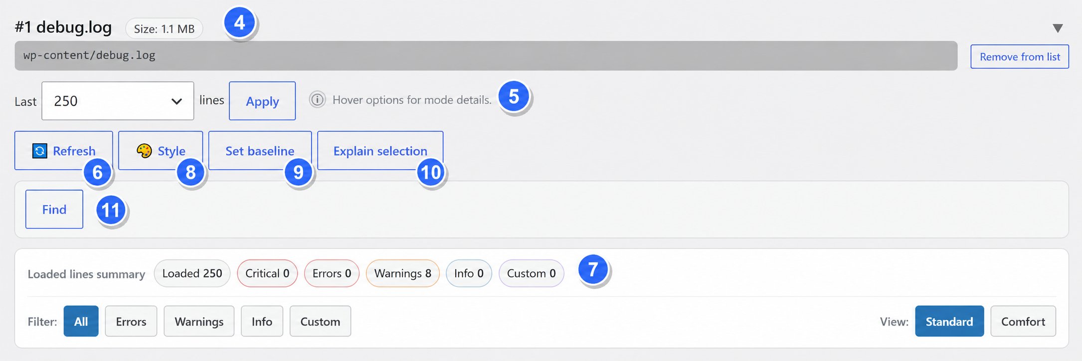 Freedomification Log Inspector log window tools for safe viewing, filtering and searching.